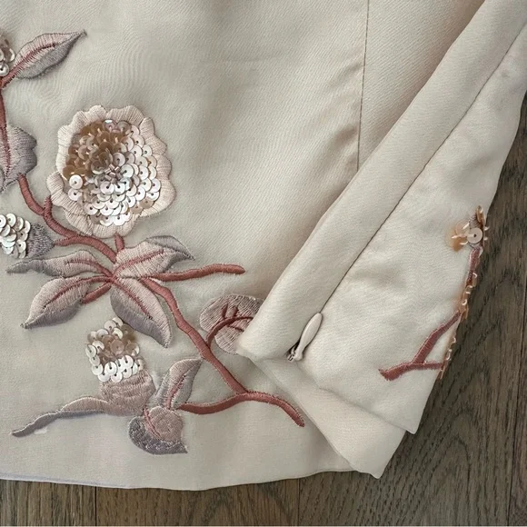 Vintage Gianfranco Ferre Silk Embroidered Sequin Floral Crop Tank IT 46 / US 10 - Picture 6 of 8